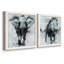 Proud Elephant - ensemble de 2 peintures sur toile encadrées-827508641-827508642