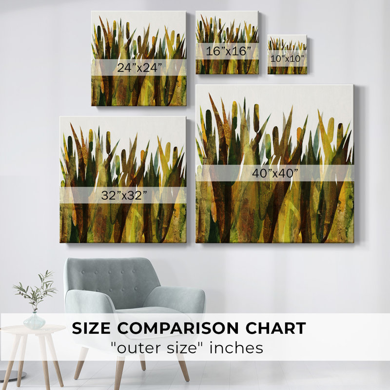 Toile tendue Cattails III-Gallery, H 8 po x l 8 po