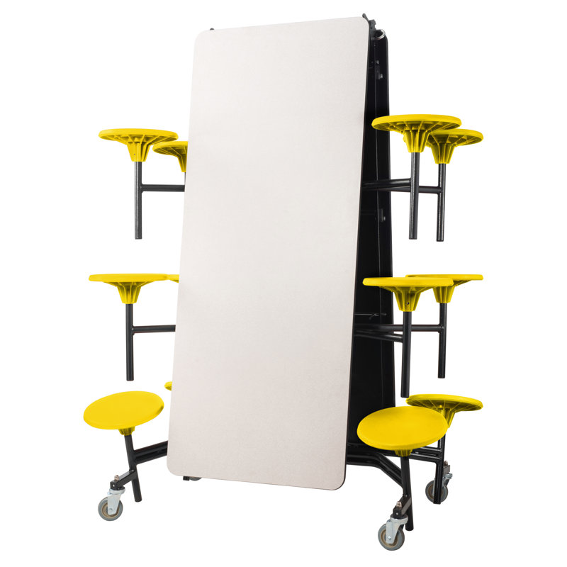 Table de cafétéria rectangulaire 145" x 59", Jaune