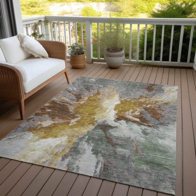Tapis doré intérieur / extérieur lavable à la machine Claudian ACN1632
