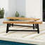 Ensemble de 2 bancs de rangement d'extérieur 2 places, banc d'extérieur rustique en bois d'acacia massif avec finition noir mat
