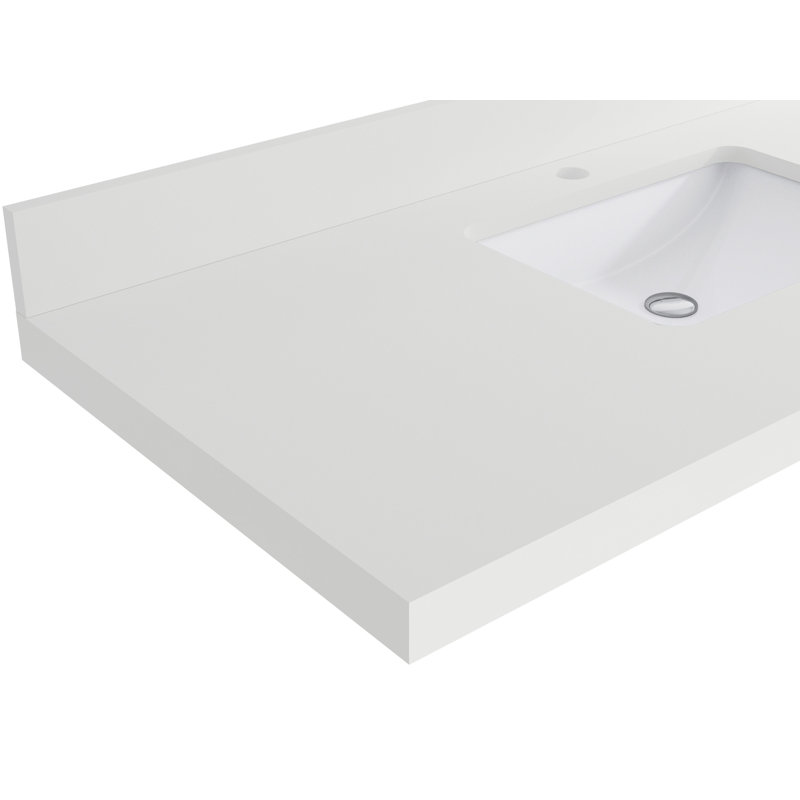Meuble-lavabo simple autoportant 48 po avec plateau en quartz Alys