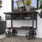 Black Metal Industrial Rolling Cart 3 Basket Drawers Console Table