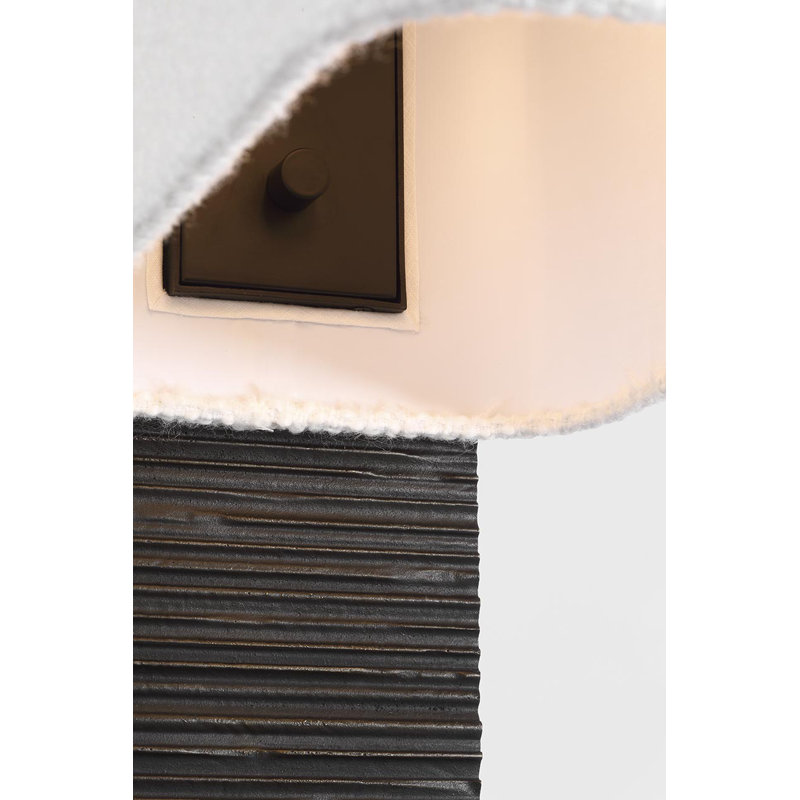 Anne-Marie Barton Fumar 34" Statement Table Lamp in Ridged Carbon with BouclÃ© Shade, Black