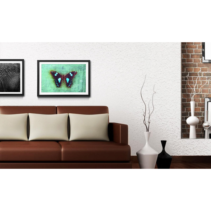 Streetart Gloomy Butterfly - Single Picture Frame Print, 44cm H x 64cm W x 2.2cm D
