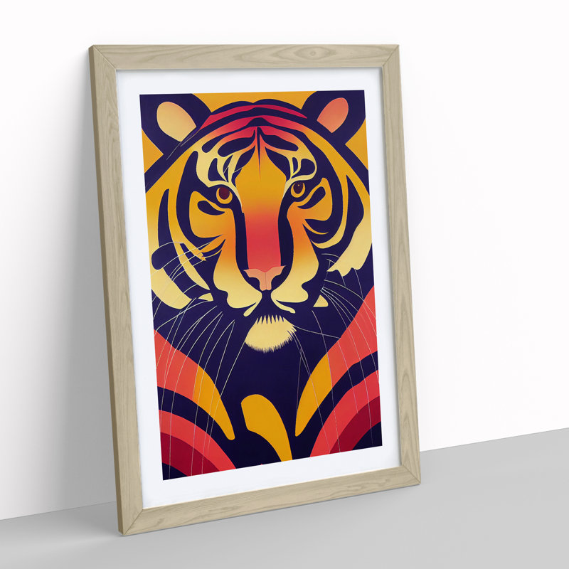 Tiger - Framed Print, Oak, 64cm H x 46cm W x 2cm D