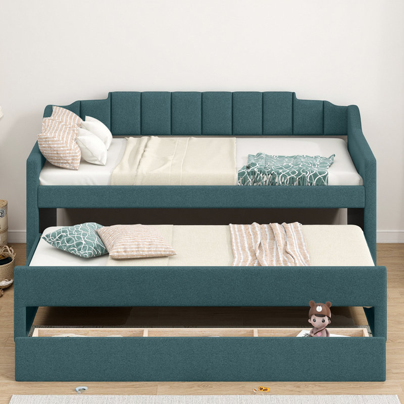 Lit de jour simple avec couchette et 3 tiroirs Timeless, Vert