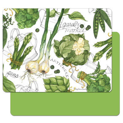 Garden Greenery/lime 2 Pack Flexible Plastic Cutting Board Mat 15" By 11.5"