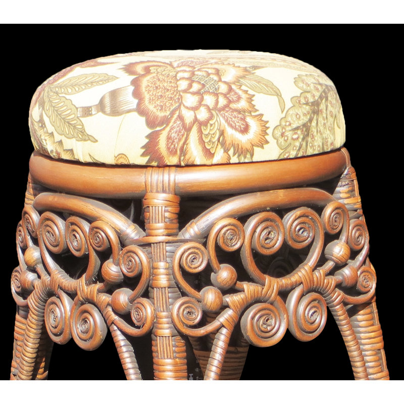 Tabouret classique en osier, Blanc, Délice