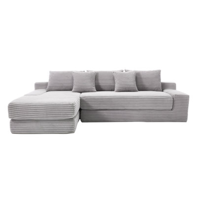 104” L-shaped Sectional Couches Corduroy Sofa Bed