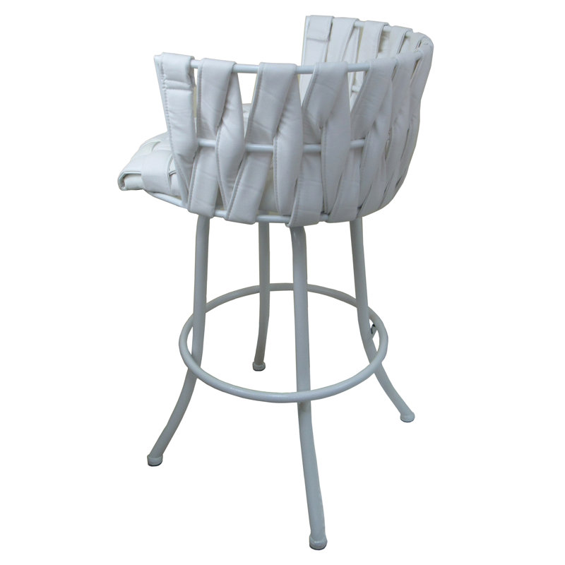 Tabouret pivotant Gorrell, Tabouret de comptoir (siège d'une hauteur de 26 p, Blanc