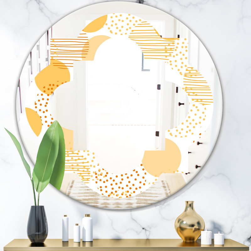 Miroir mural quadrilobeic abstract geometricic american american, 31,5 po x 31,5 po