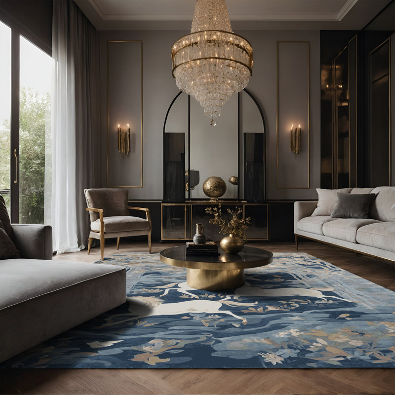 Tapis gris soyeux et moelleux, Rectangle 8 pi x 12 pi