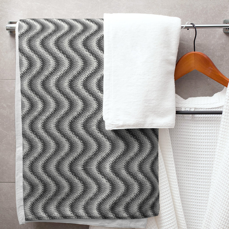 Katelyn Elizabeth Bath Towel, Black/White