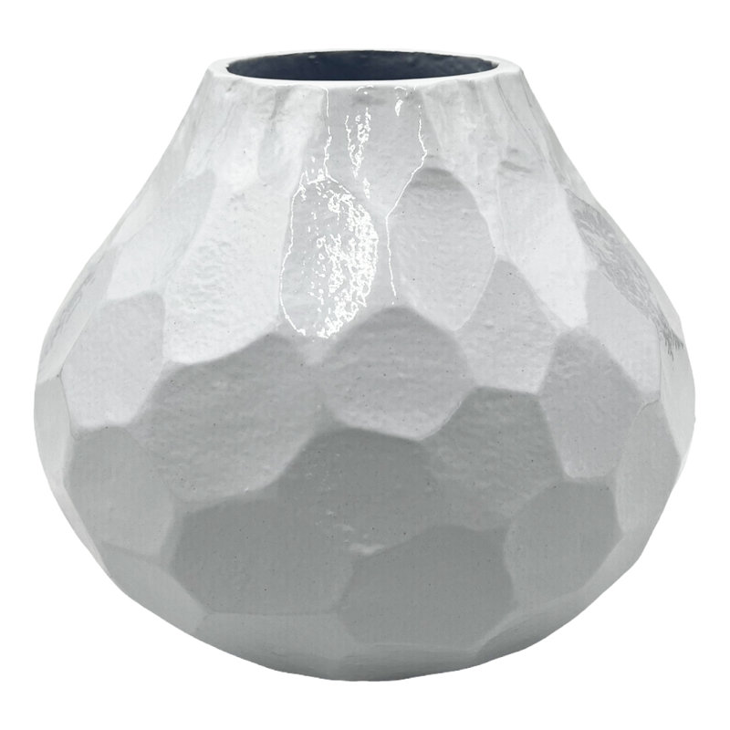 Khyson Handmade Aluminum Table Vase, White