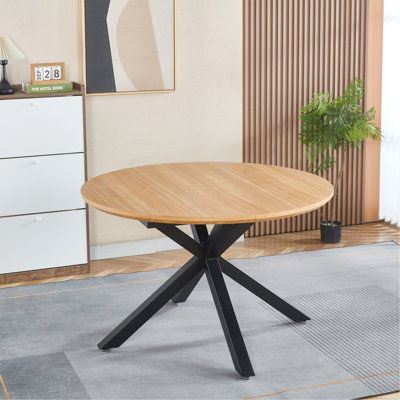 Table extensible, table de salle à manger, table de bureau, table basse, pieds en métal, plateau en MDF, 120 / 160X120X75Cm
