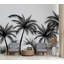 Papier peint amovible noir et blanc avec palmiers exotiques-2031278576