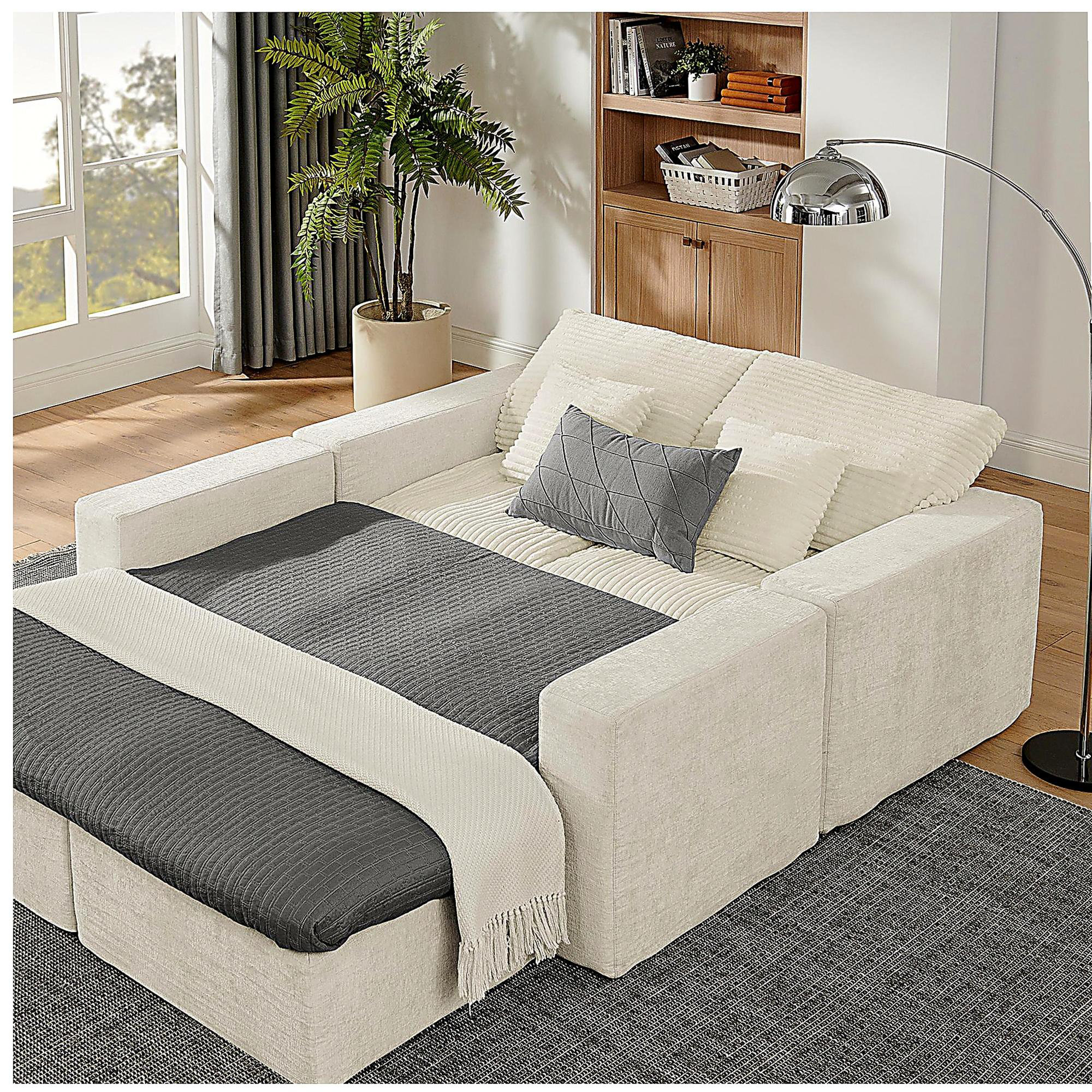 Latitude Run® 142-inch Cloud Sofa Set, Comfortable Armchair, U-shaped ...