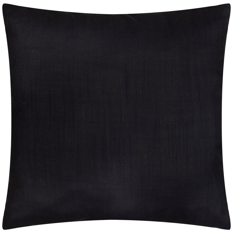 Leopardis Cat Indoor / Outdoor Black Square Throw Cushion, Pillow Cover Only - No Insert
