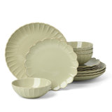 Lenox French Perle Scallop Matcha 12-Piece Dinnerware Set