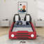 Lit plateforme simple en forme de voiture avec roulettes-771692059