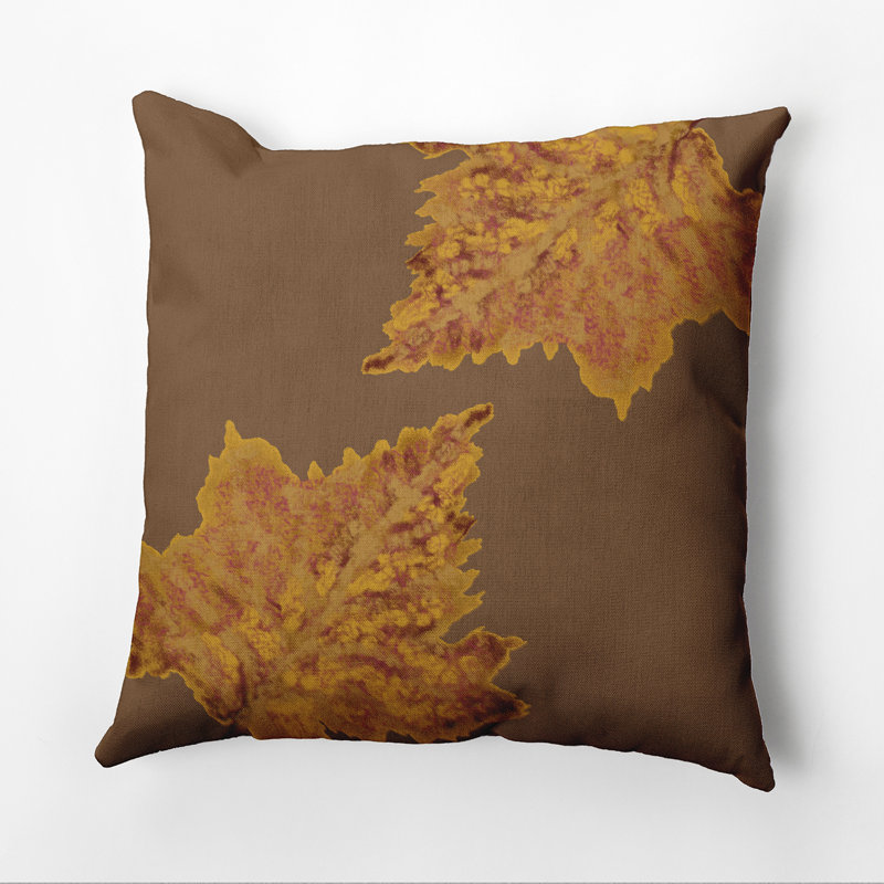 Floral Reversible Throw Pillow, 18" H x 18" W, Brown