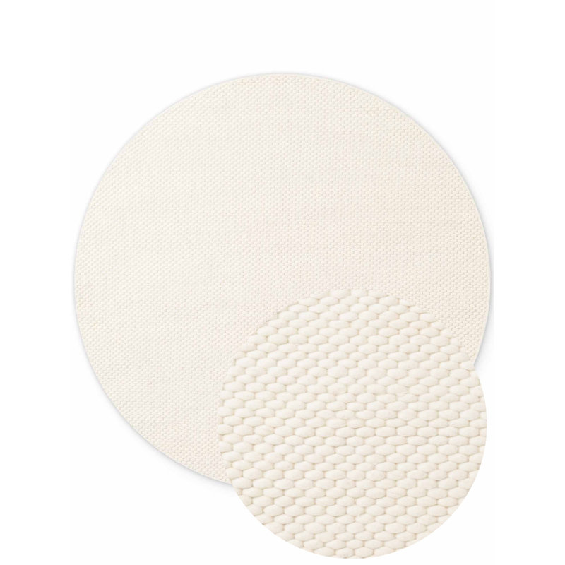 Lyon Wool Hand Woven Area Rug, Cream, Round 160 cm
