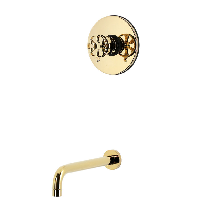 Robinet de baignoire à pression équilibrée à poignée simple Kingston Brass Kingston, Laiton poli
