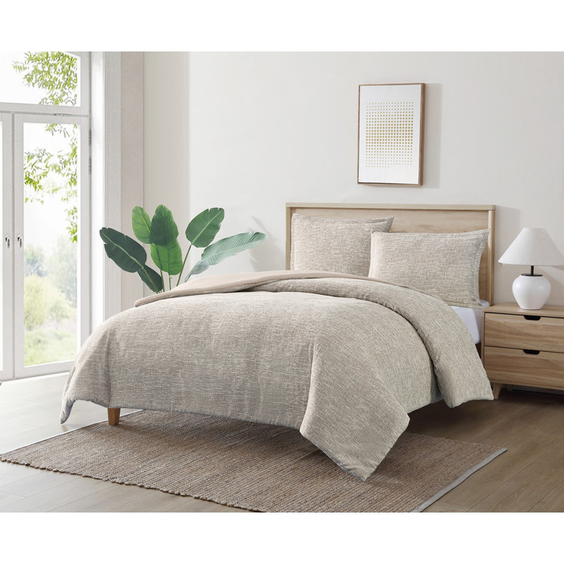 Westmont 3-Piece Textured Comforter Set, Taupe