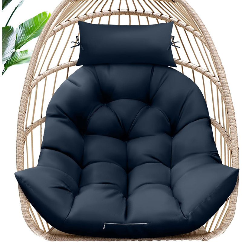 Coussin de chaise Egg - Remplacement de mousse à mémoire de forme avec appui-tête bleu