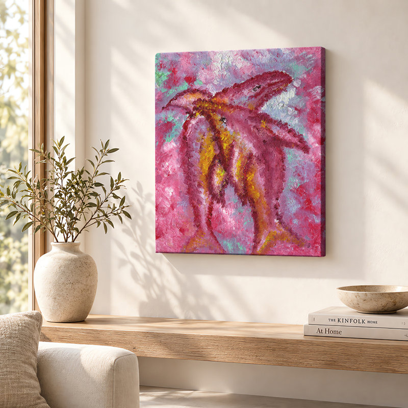 Tableau sur toile Papillon cramoisi, 10"H x 8"W, Cadre en bois naturel