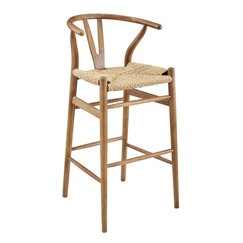 Tabouret de bar / de comptoir en bois massif Fairbanks, Naturel, Cendre dorée