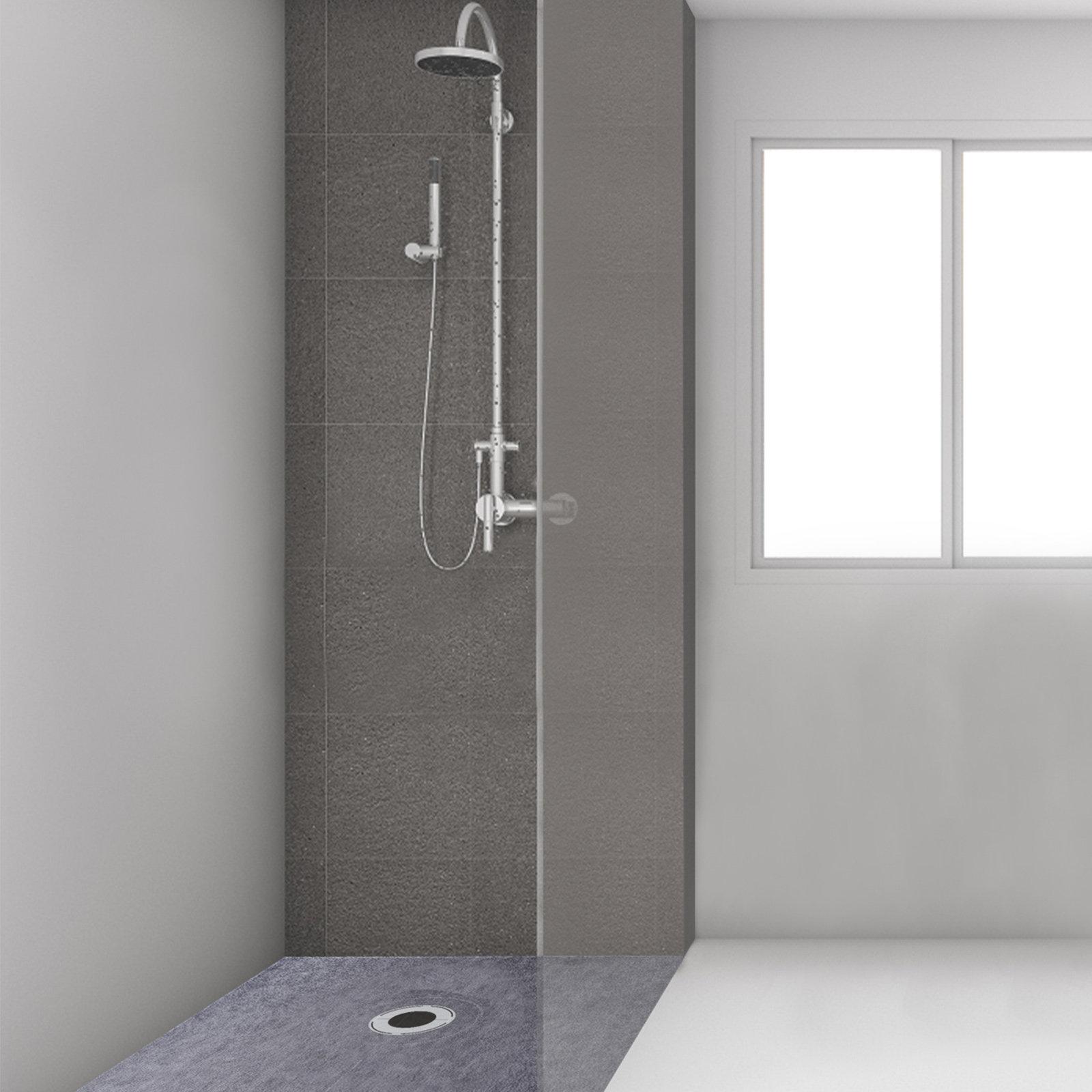 White Vida 60 X 32 Accessible Bathroom Shower Kit with Right Drain