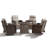 Outdoor Wicker Nighttime Chat Swivel Chair Conversation Set With Side Tables And Fire Pit Table-213424711