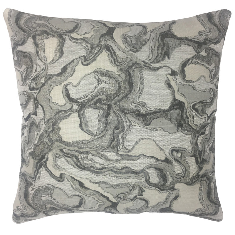 Coussin abstrait , 22 po x 22 po, Gris