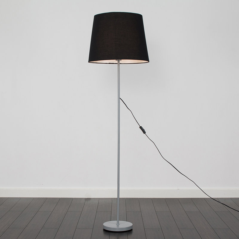 Bekbele 158cm Traditional Floor Lamp, Black, Brushed Chrome, No
