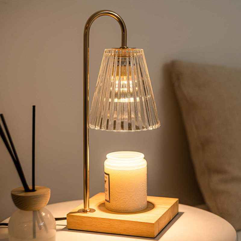 Candle Warmer Lamp with Timer, Dimmable, Adjustable Height - Electric Top Down Melting for All Jar Candles - Home Decor Wax Melter Light (Includes 2 Halogen Bulbs)