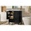 Meuble-lavabo 30 po avec lavabo, armoire multifonctionnelle avec portes et tiroir, cadre solide et panneau de fibres à densité moyenne, noir-1030316340