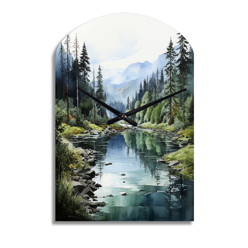 Horloge murale 3D verte et bleue, Grand