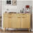 Kitchen Storage Cabinet with Drawers and Doors, Modern Fluted Sideboard Buffet Cabinet with Adjustable Shelves for Living Room, Oak