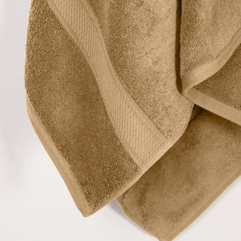 800 GSM Certified Egyptian Cotton Bath Towel Set (Set of 2), Toast