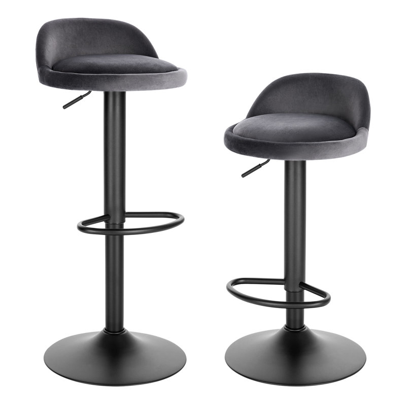 Ashanty Swivel Bar Stool, Dark Grey