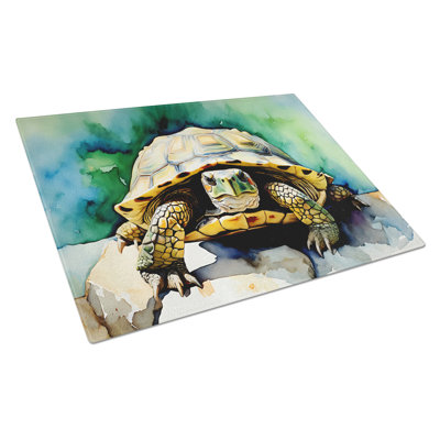 Turtles Tortoises Glass Cutting Board Large