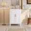 Meuble-lavabo 24 po avec lavabo supérieur, armoire de rangement moderne en bois massif, 2 portes à fermeture douce, tablette réglable-495055270