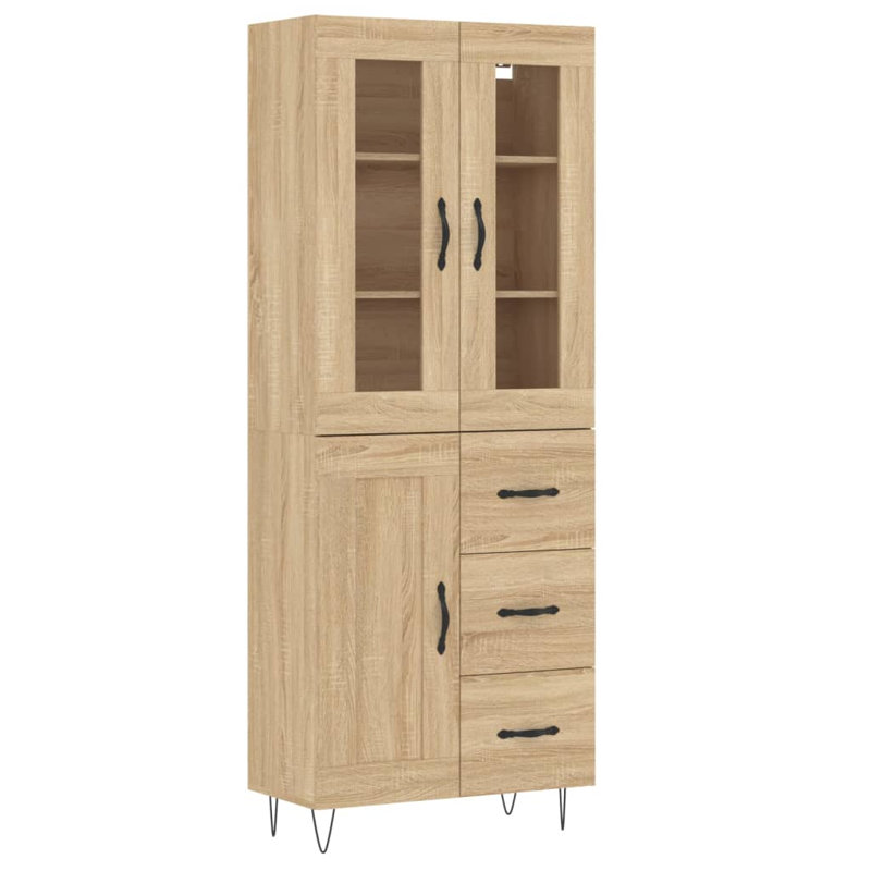 Rohando 3 Door Manufactured Wood Wardrobe, Sonoma Oak