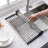 KDK HOME 18.5" Roll Up Dish Drying Rack Stainless Steel Portable/Foldable Sink Sink Accessories
