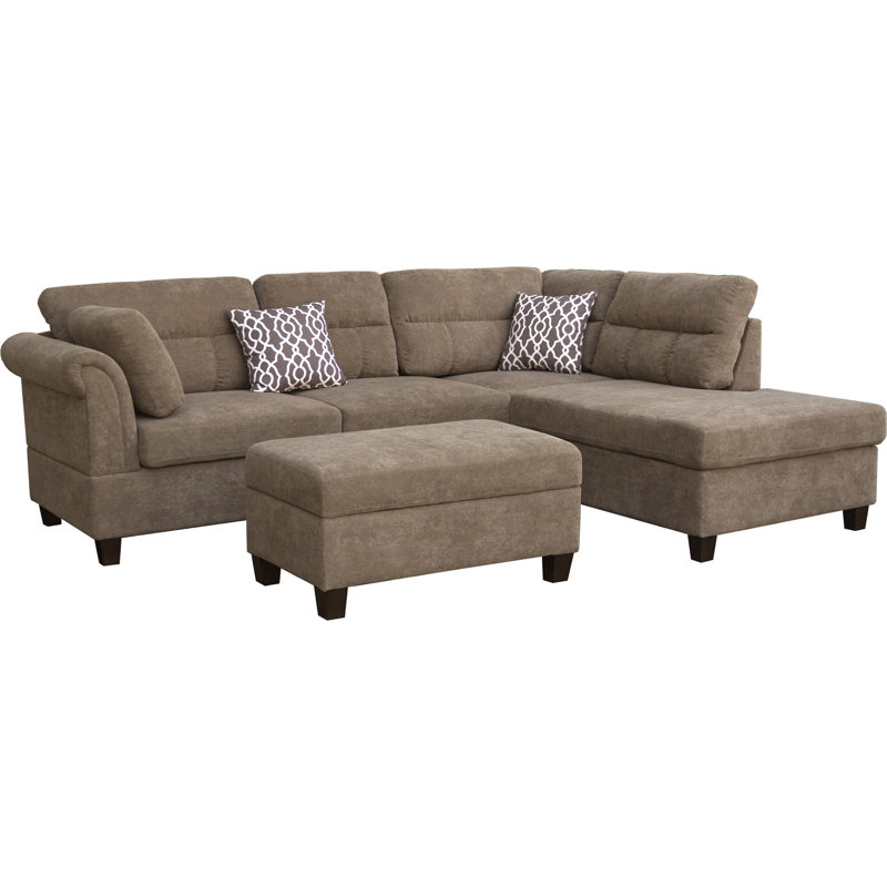 Canapé modulaire en tissu avec méridienne 103,5 po Diego