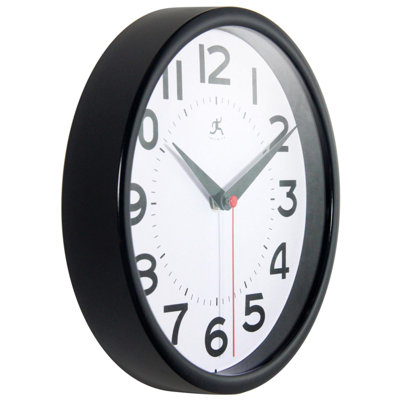 Horloge murale moderne / contemporaine ronde en plastique 9 pouces