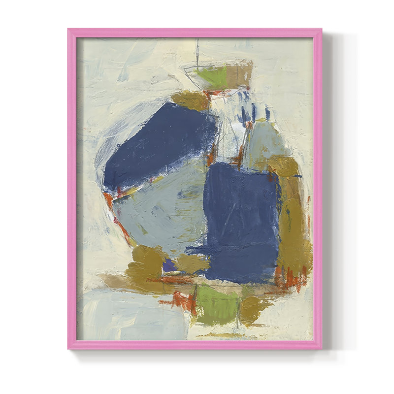 «Fields II», reproduction encadrée - bois massif, Rose, H 11 po x l 9 po