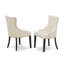 L'ensemble de salle à manger 6 pièces contient une table de salle à manger rectangulaire avec des pieds en X et 4 chaises Parson en tissu de lin beige clair avec un banc, noir brossé-1228715523-1115449909